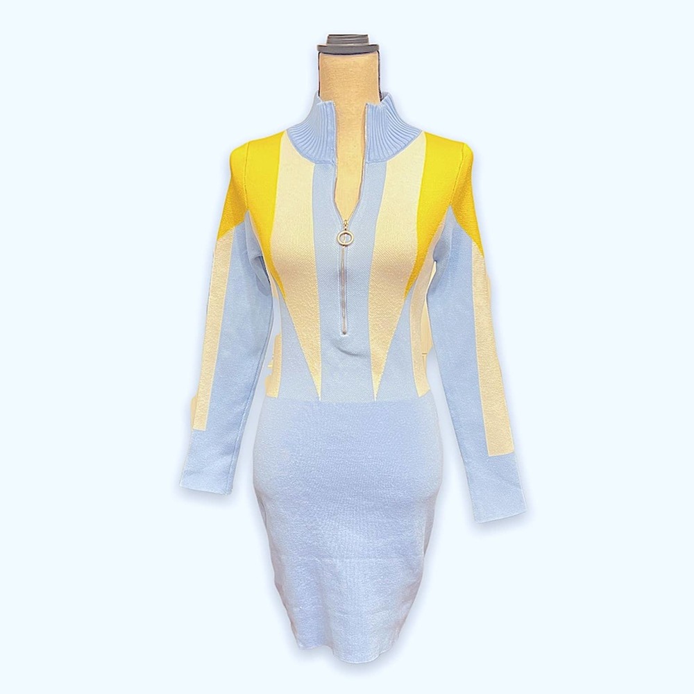 Souk and Sepia Lux sweater dress. Long sleeves, bodycon. Small